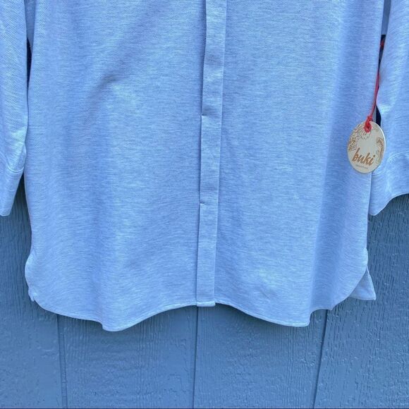 Buki Button Up Back Wrap 3/4 Sleeve Blouse XL NWT - Picture 4 of 16